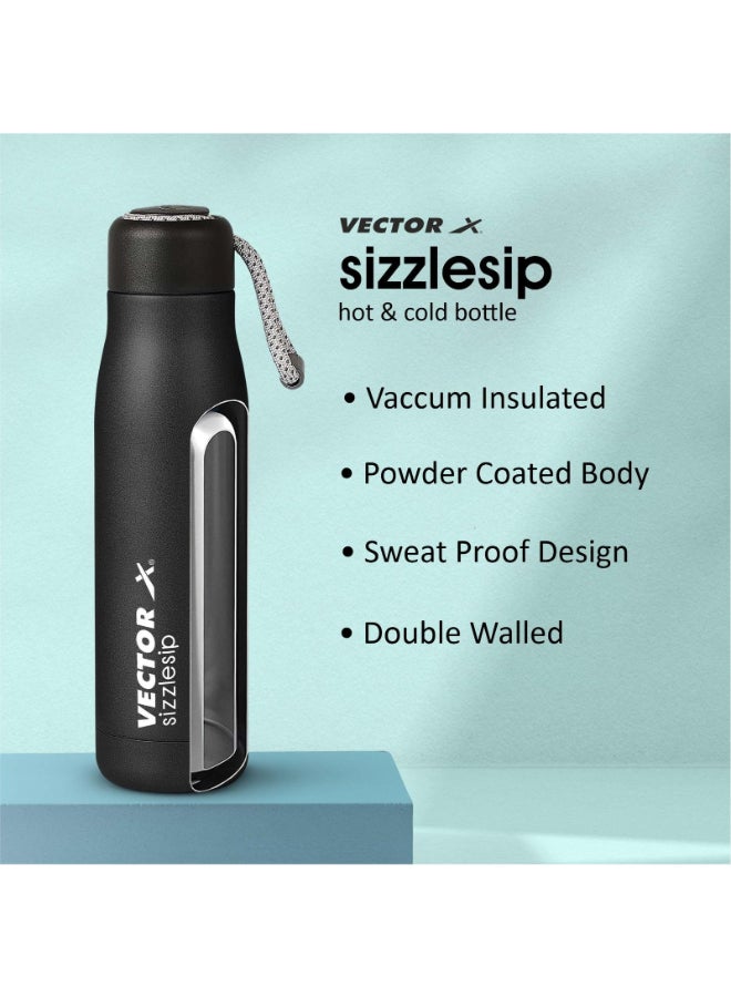 Vector X Stainless Steel Vacuum Insulated Sizzle Sip Bottle (Black, 750 ml) - Image 2